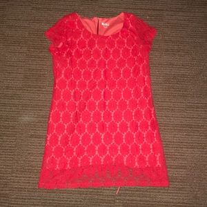 Coral lace dress